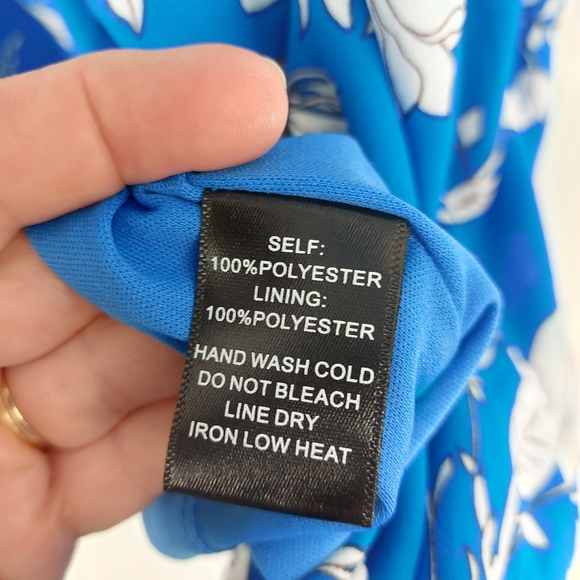 If by Sea blue ruffle asymmetrical wrap dress - Picture 5 of 8